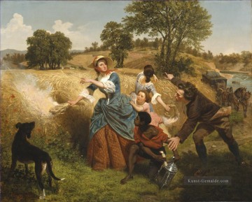 Emanuel Gottlieb Leutze Werke - Frau Schuyler brennt ihre Weizenfelder auf dem Weg des Briten Emanuel Leutze